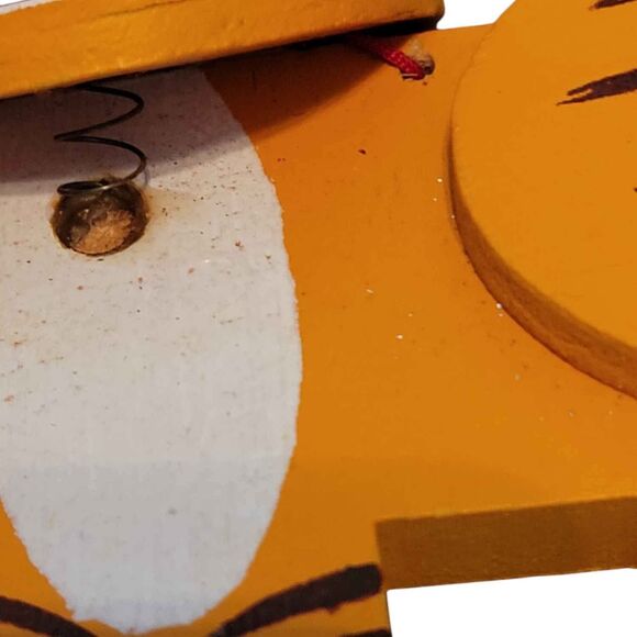 Vintage 1983 Wooden Cat Christmas Ornament Stephanie Siegel Hand Painted - Picture 2 of 5